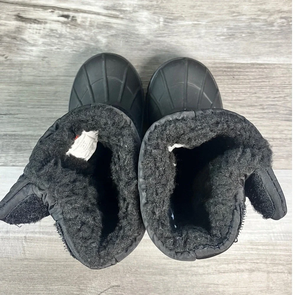 Lands End Toddler Snow Boots Black Insulated Waterproof 5M 550824 Duck Boots